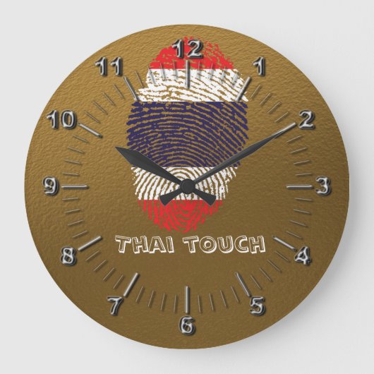Fingerabdruckflagge der thailändischen Touch Große Wanduhr (Vorderseite)