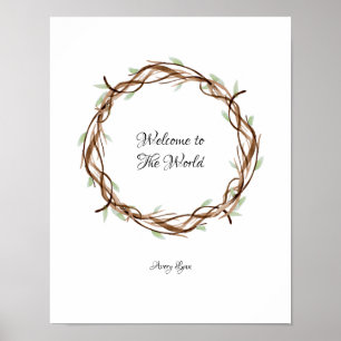 Fingerabdruckkranz der Babydusche, Begrüßung Poster