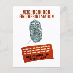 Fingerabdruckstation der Nachbarschaft Postkarte