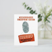 Fingerabdruckstation der Nachbarschaft Postkarte (Stehend Vorderseite)