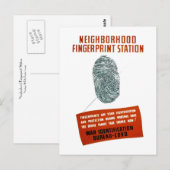 Fingerabdruckstation der Nachbarschaft Postkarte (Vorne/Hinten)