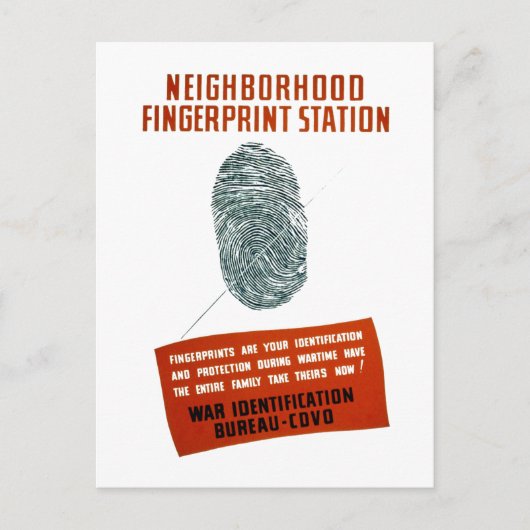 Fingerabdruckstation der Nachbarschaft Postkarte (Vorderseite)