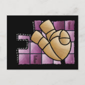 Fingeralphabet F Postkarte (Vorderseite)