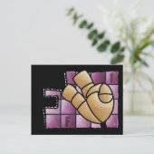 Fingeralphabet F Postkarte (Stehend Vorderseite)