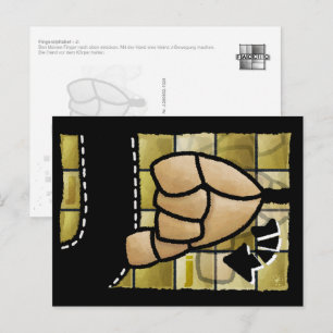 Fingeralphabet J Postkarte