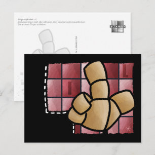Fingeralphabet L Postkarte