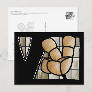 Fingeralphabet V Postkarte