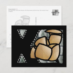 Fingeralphabet X Postkarte