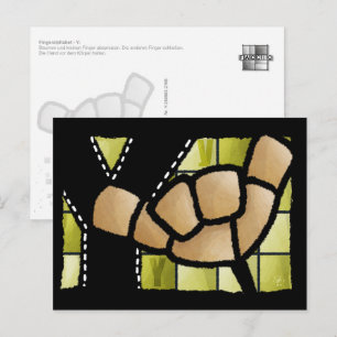 Fingeralphabet Y Postkarte