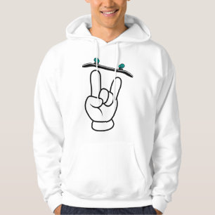 Fingerboard Fahrtechnik Felsen Cartoon Schwarz Hoodie