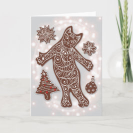 Fingerbread Cat & Christmas Cookies Card Karte