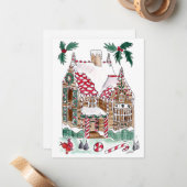 Fingerbread-Note-Card-Leere in m Umschlag Mitteilungskarte (Vorderseite/Rückseite Beispiel)