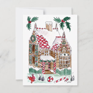 Fingerbread-Note-Card-Leere in m Umschlag Mitteilungskarte