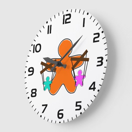 Fingerbread Puppet Master Controlling Charaktere Große Wanduhr (Winkel)