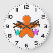 Fingerbread Puppet Master Controlling Charaktere Große Wanduhr (Vorderseite)