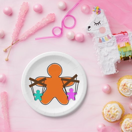 Fingerbread Puppet Master Controlling Charaktere Pappteller (Party)