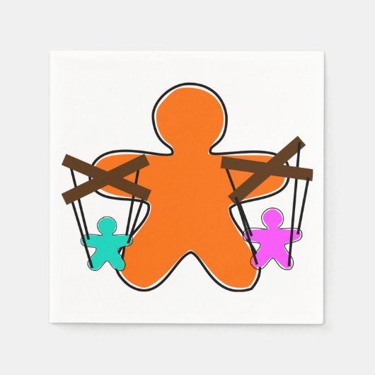 Fingerbread Puppet Master Controlling Charaktere Serviette (Vorderseite)