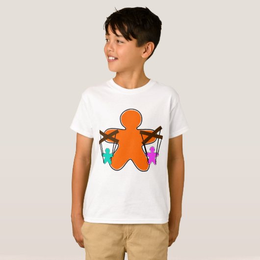 Fingerbread Puppet Master Controlling Charaktere T-Shirt (Vorne ganz)