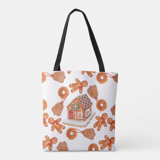 Fingerbread Zug Anpassbare Weihnachtsfeier Tasche (Rückseite)