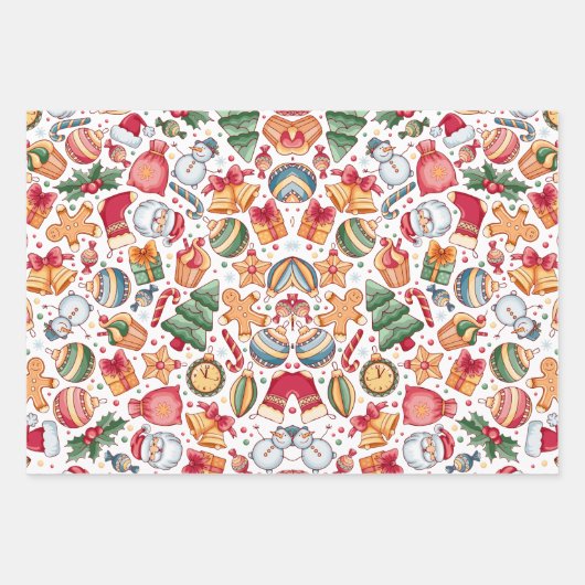 Fingerbrett für festes Urlaubsmuster Geschenkpapier Set (Vorderseite 3)