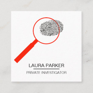 Fingerdruck-Ermittler-Sicherheitsdetektiv Quadratische Visitenkarte