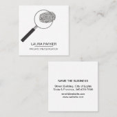 Fingerdruck-Ermittler-Sicherheitsdetektiv Quadratische Visitenkarte (Vorne/Hinten)