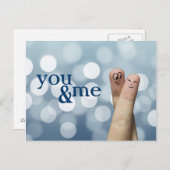 Fingerdrücke mit blauen Lichtern Postkarte (Vorne/Hinten)