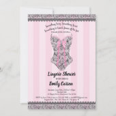 Fingerdusche. rosa elegantes Brautparty Einladung (Vorderseite)