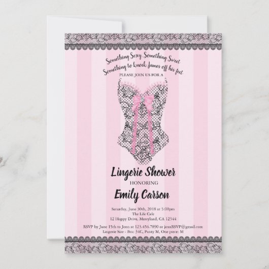 Fingerdusche. rosa elegantes Brautparty Einladung (Vorderseite)