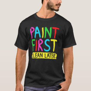 Fingerfarbe zuerst sauber später Kinder Kunst Male T-Shirt
