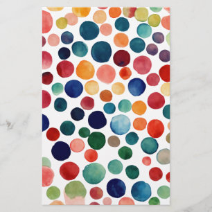 Fingerfarben-Spaß, Wasserfarbe-Polka-Punkt-Muster Briefpapier