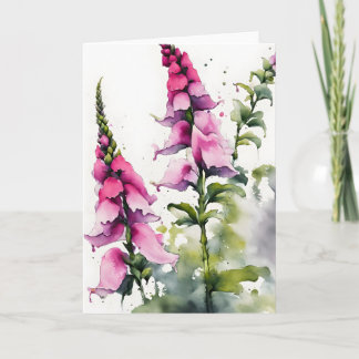 Fingerhut - Aquarellblumen Karte