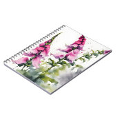 Fingerhut - Aquarellblumen Notizblock (Linke Seite)