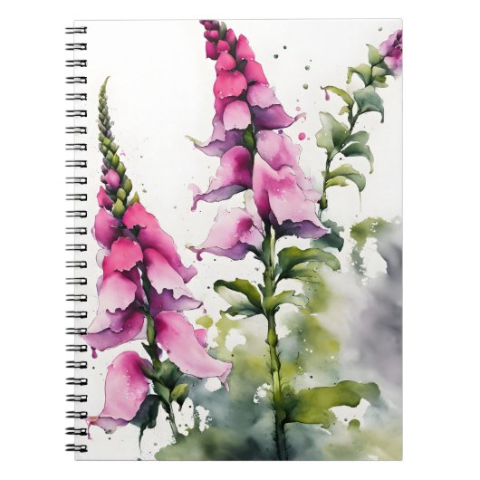 Fingerhut - Aquarellblumen Notizblock (Vorderseite)