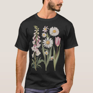 Fingerhut Gänseblümchen Tulpe Wildblumengarten T-Shirt