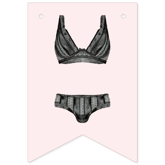 Fingerie Duschbräune zu sein rosa schwarz Wimpelkette (Erste Fahne)