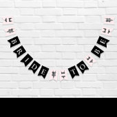 Fingerie Duschbräune zu sein rosa schwarz Wimpelkette