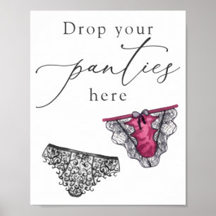 Fingerie Dusche Drop Ihre Hosen hier Unterschreibe Poster