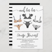 Fingerie-Dusche, Schwarz, Tan, Blau, Brautparty Einladung (Vorne/Hinten)