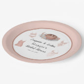 Fingerie und Lattes-Brautparty Pappteller (Schrägansicht)