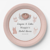Fingerie und Lattes-Brautparty Pappteller (Vorderseite)