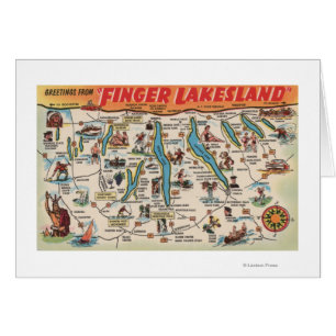 Fingerlakes, New York - ausführliche Karte