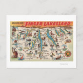 Fingerlakes, New York - Detaillierte Karte (Vorderseite)
