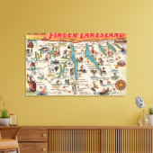 Fingerlakes, New York - Detaillierte Karte Leinwanddruck (Insitu (Wohnzimmer))