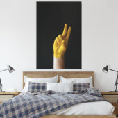 Fingermalerei Premium Wrapped Canvas (Glanz) Leinwanddruck (Insitu (Schlafzimmer))