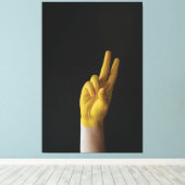 Fingermalerei Premium Wrapped Canvas (Glanz) Leinwanddruck (Insitu (Holzboden))