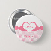 Fingerntasten aus weichem Herzen, rosa Button (Vorne & Hinten)