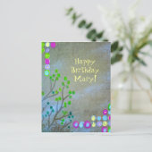 Fingerprint Abstrakt Happy Bday! Postkarte (Stehend Vorderseite)