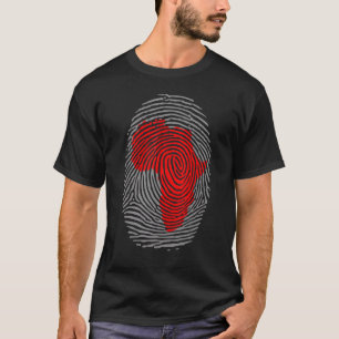 Fingerprint Afrikanischer Schwarzgeschichte Monat T-Shirt