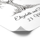 Fingerprint-Baum, GuestBook, WeddingTree Heart Poster (Ecke)